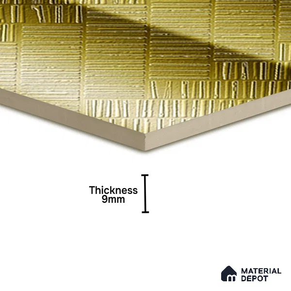 Highlighter Tiles  Tile TL 07255 C Roxy 8001 GLM (Gold) 1 ft x 1 ft Ceramic Matte Finish - 9 mm  | 2 mm Spacer is Mandatory (Sample)